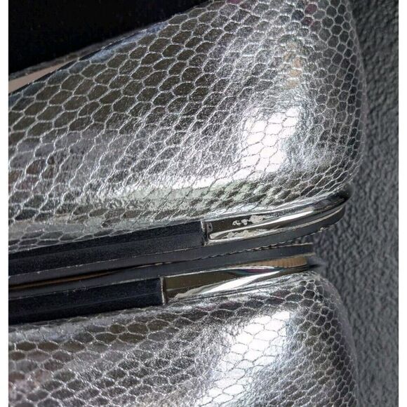 Calvin Klein Kosi Ballet Flats Silver Metallic Mini Python Size 7 - Picture 7 of 10